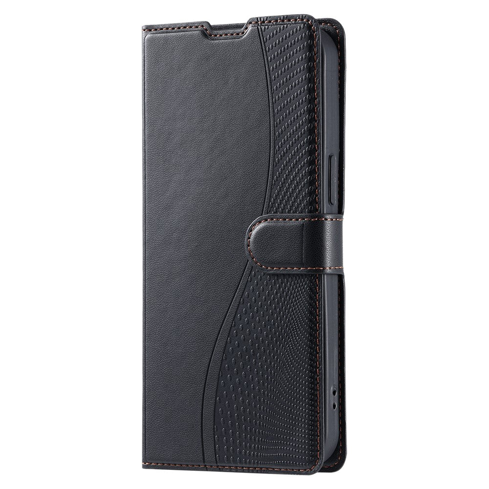 For iPhone 16 Pro Max Case Dots Imprinted PU Leather Flip Phone Cover with Card Slot, Strap