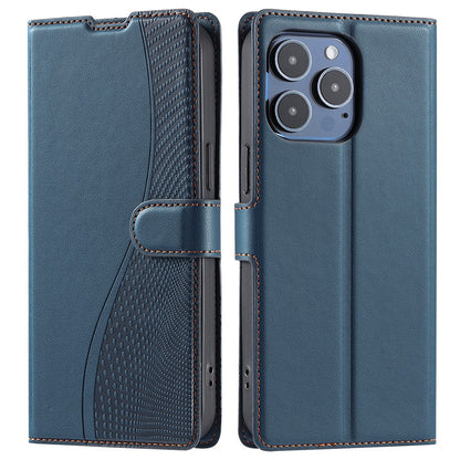 For iPhone 16 Pro Max Case Dots Imprinted PU Leather Flip Phone Cover with Card Slot, Strap