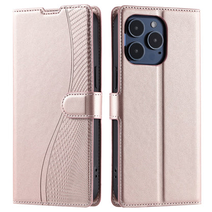 For iPhone 16 Pro Max Case Dots Imprinted PU Leather Flip Phone Cover with Card Slot, Strap