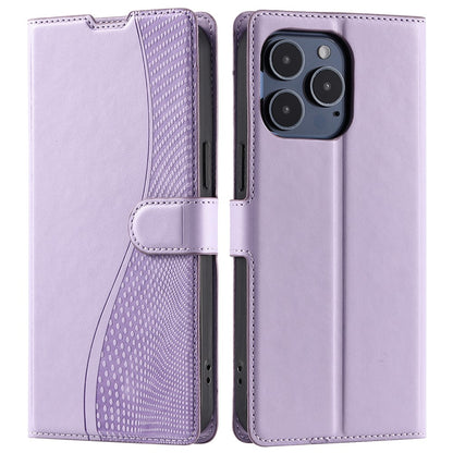 For iPhone 16 Pro Max Case Dots Imprinted PU Leather Flip Phone Cover with Card Slot, Strap