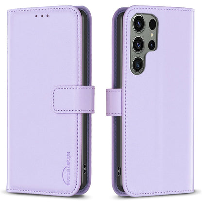 BINFEN COLOR BF17 For Samsung Galaxy S25 Ultra Case Wallet Folio Flip Leather Cover