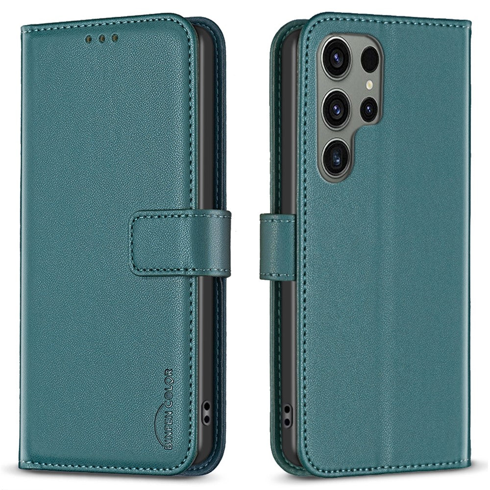 BINFEN COLOR BF17 For Samsung Galaxy S25 Ultra Case Wallet Folio Flip Leather Cover