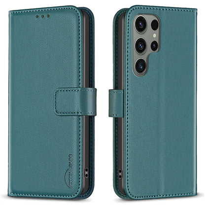 BINFEN COLOR BF17 For Samsung Galaxy S25 Ultra Case Wallet Folio Flip Leather Cover