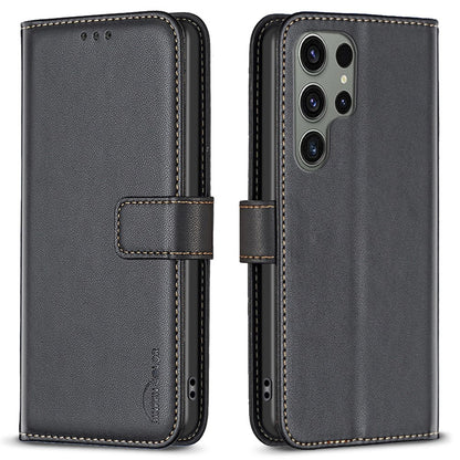 BINFEN COLOR BF17 For Samsung Galaxy S25 Ultra Case Wallet Folio Flip Leather Cover