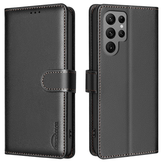 BINFEN COLOR BF32 For Samsung Galaxy S25 Ultra Leather Case Wallet RFID Blocking Phone Cover