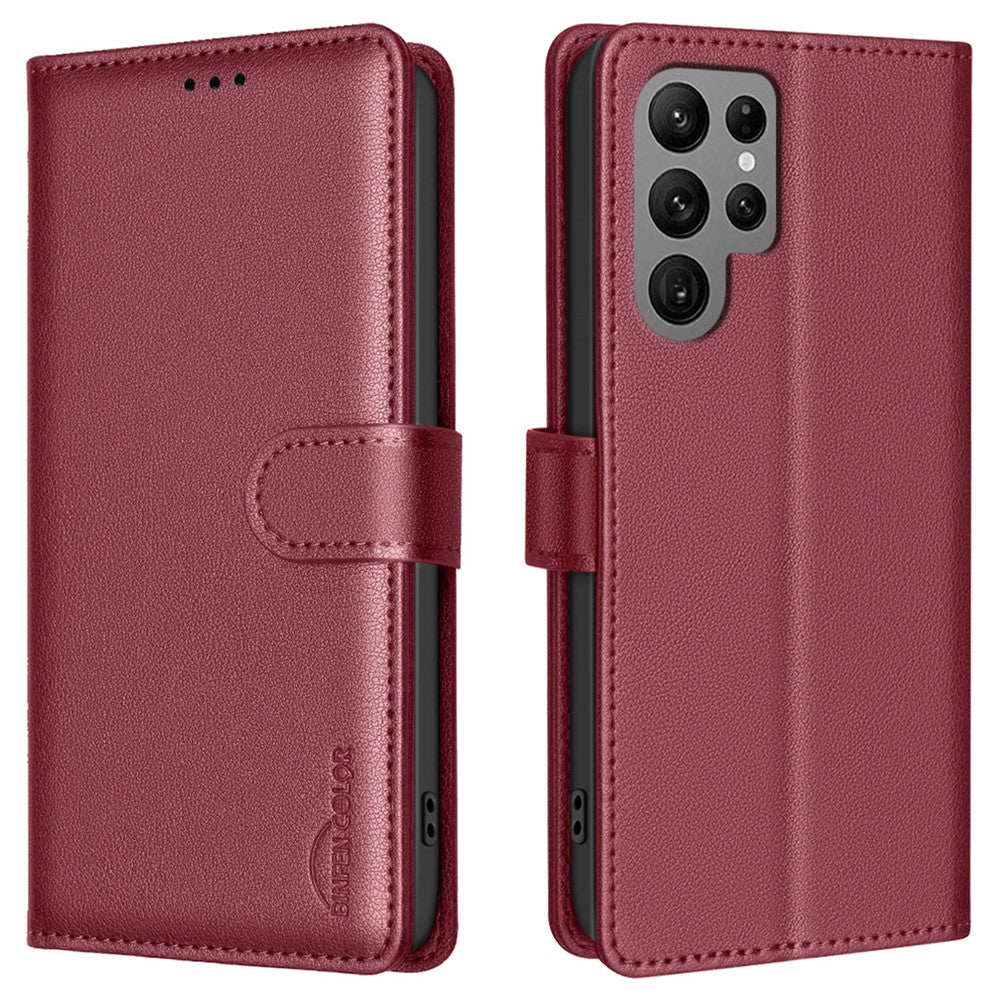 BINFEN COLOR BF32 For Samsung Galaxy S25 Ultra Leather Case Wallet RFID Blocking Phone Cover