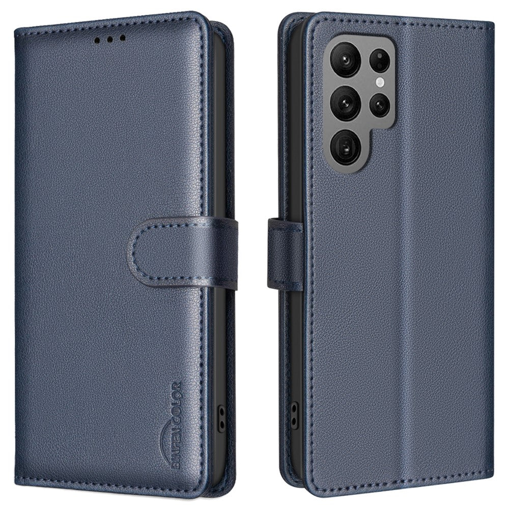 BINFEN COLOR BF32 For Samsung Galaxy S25 Ultra Leather Case Wallet RFID Blocking Phone Cover
