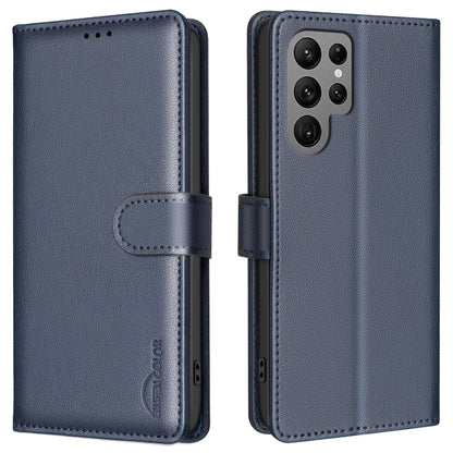 BINFEN COLOR BF32 For Samsung Galaxy S25 Ultra Leather Case Wallet RFID Blocking Phone Cover