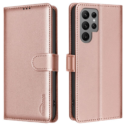 BINFEN COLOR BF32 For Samsung Galaxy S25 Ultra Leather Case Wallet RFID Blocking Phone Cover