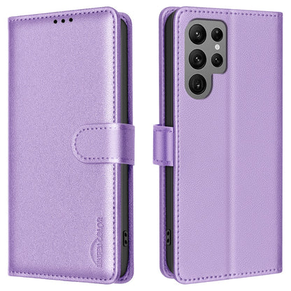 BINFEN COLOR BF32 For Samsung Galaxy S25 Ultra Leather Case Wallet RFID Blocking Phone Cover