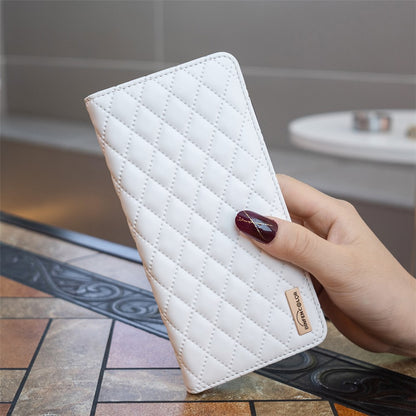 BINFEN COLOR BF Style-16 For Samsung Galaxy S25 Ultra Case Card Slots Rhombus Leather Cover