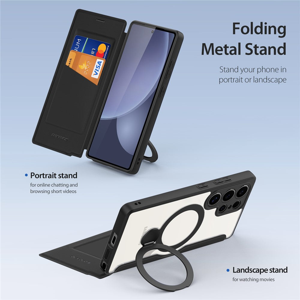 DUX DUCIS Skin X Pro Series For Samsung Galaxy S25 Ultra Leather Case Rotary Kickstand Cover Magnetic Case