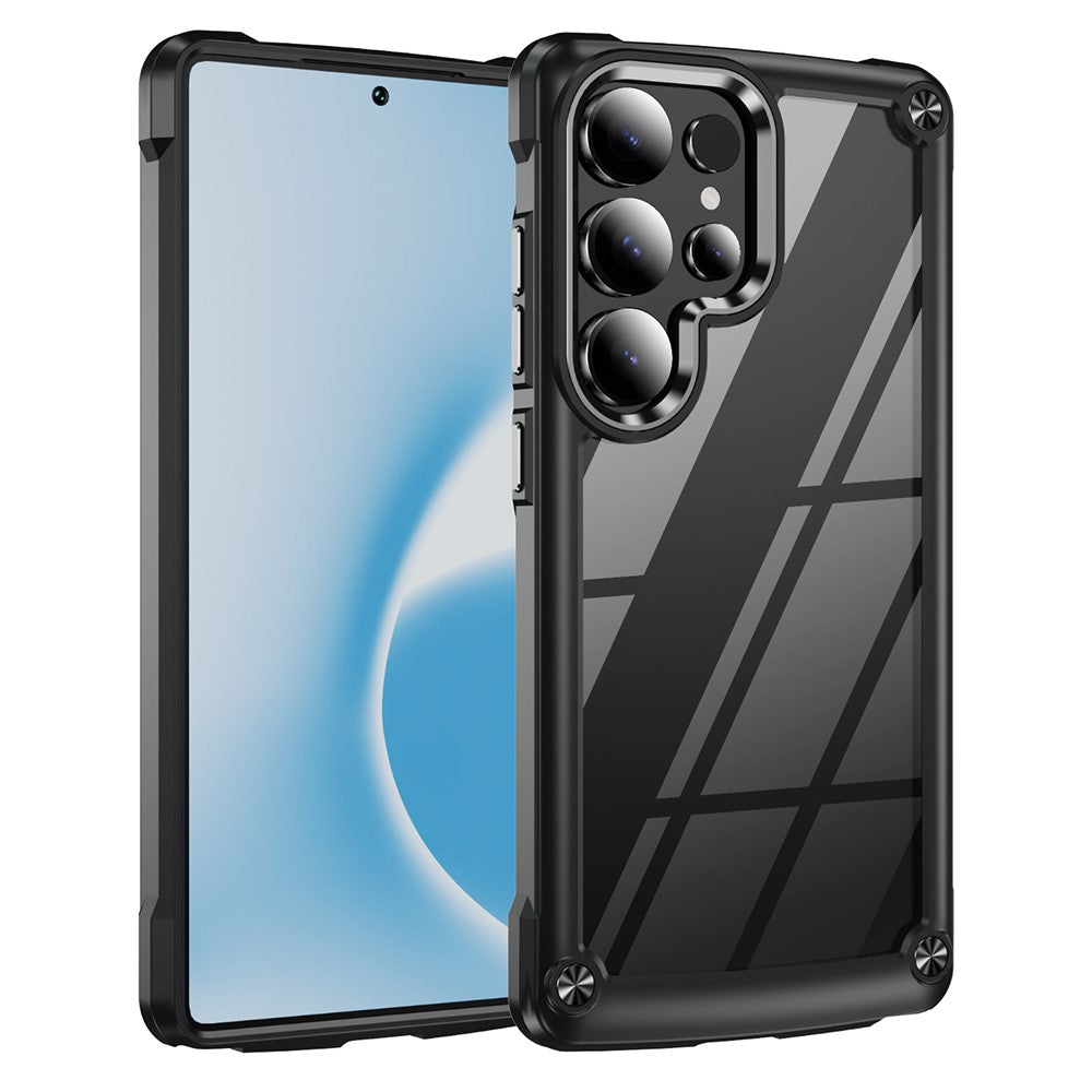 For Samsung Galaxy S25 Ultra Case Anti-Drop Alloy Lens Frame PC+TPU Phone Cover