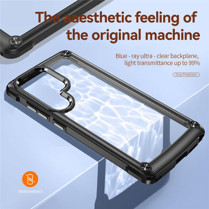 For Samsung Galaxy S25 Ultra Case Anti-Drop Alloy Lens Frame PC+TPU Phone Cover