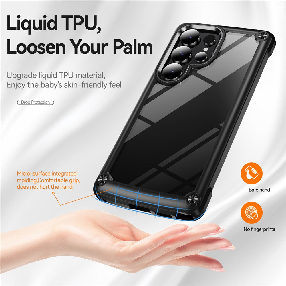 For Samsung Galaxy S25 Ultra Case Anti-Drop Alloy Lens Frame PC+TPU Phone Cover