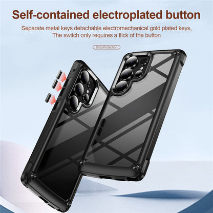 For Samsung Galaxy S25 Ultra Case Anti-Drop Alloy Lens Frame PC+TPU Phone Cover