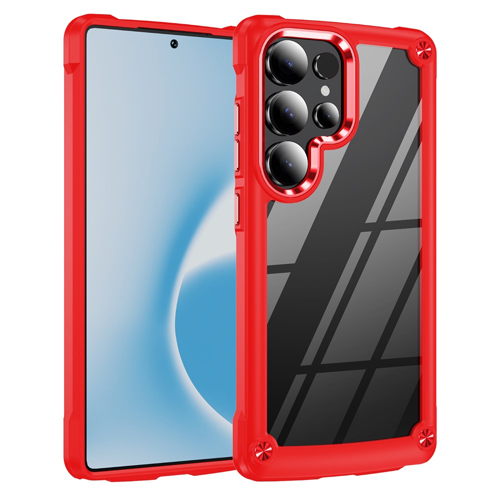 For Samsung Galaxy S25 Ultra Case Anti-Drop Alloy Lens Frame PC+TPU Phone Cover