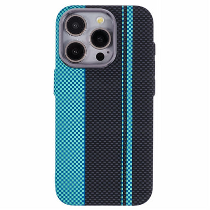 For iPhone 15 Pro Case Compatible with MagSafe Carbon Fiber Texture Water-Transfer PC Phone Cover