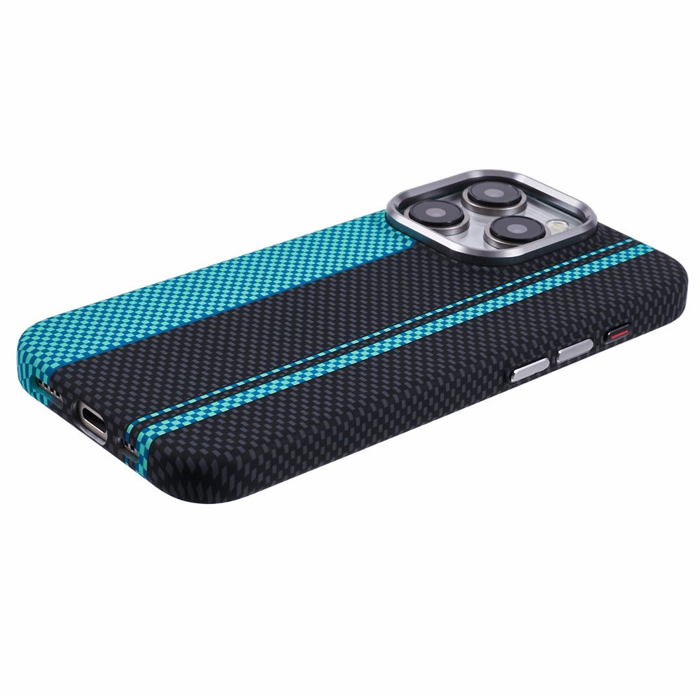 For iPhone 15 Pro Case Compatible with MagSafe Carbon Fiber Texture Water-Transfer PC Phone Cover
