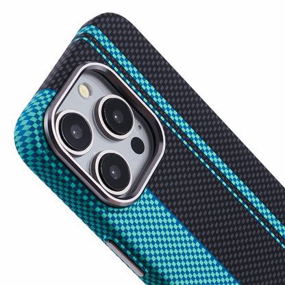 For iPhone 15 Pro Case Compatible with MagSafe Carbon Fiber Texture Water-Transfer PC Phone Cover