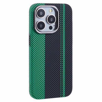 For iPhone 15 Pro Case Compatible with MagSafe Carbon Fiber Texture Water-Transfer PC Phone Cover