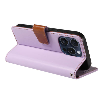 For iPhone 14 Pro Case RFID Blocking PU Leather Wallet Flip Phone Cover with Wrist Strap