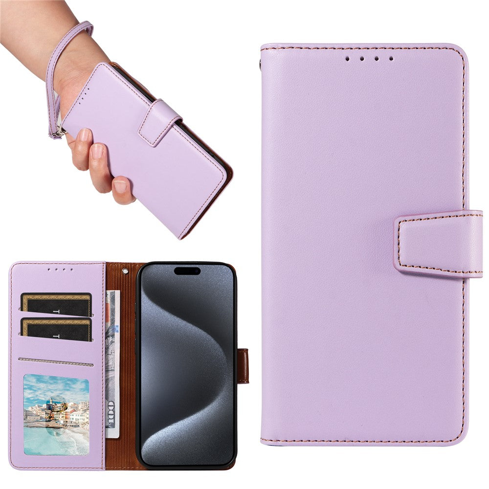 For iPhone 14 Pro Case RFID Blocking PU Leather Wallet Flip Phone Cover with Wrist Strap