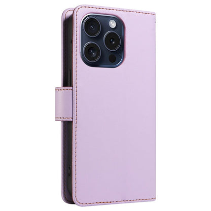 For iPhone 14 Pro Case RFID Blocking PU Leather Wallet Flip Phone Cover with Wrist Strap