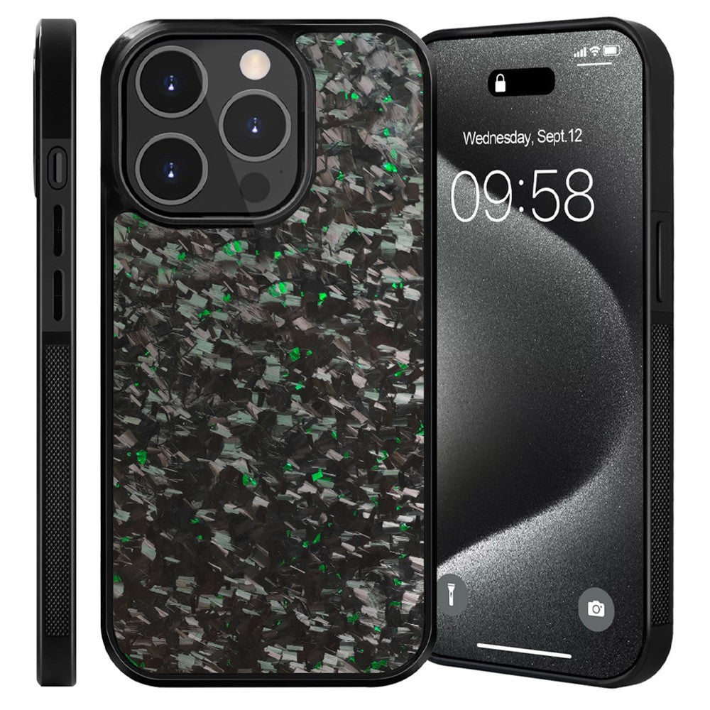 For iPhone 14 Pro Magnetic Case Forged Texture Aramid Fiber+TPU Anti-Slip Phone Cover