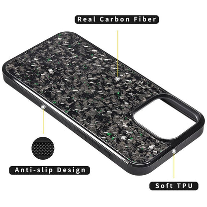For iPhone 14 Pro Magnetic Case Forged Texture Aramid Fiber+TPU Anti-Slip Phone Cover