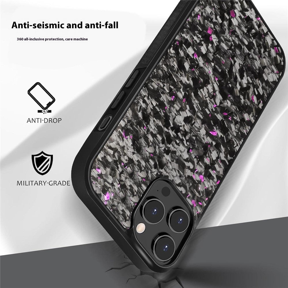 For iPhone 14 Pro Magnetic Case Forged Texture Aramid Fiber+TPU Anti-Slip Phone Cover