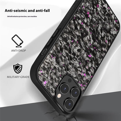 For iPhone 14 Pro Magnetic Case Forged Texture Aramid Fiber+TPU Anti-Slip Phone Cover