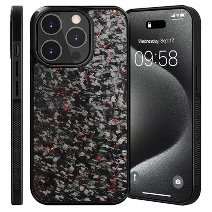 For iPhone 14 Pro Magnetic Case Forged Texture Aramid Fiber+TPU Anti-Slip Phone Cover