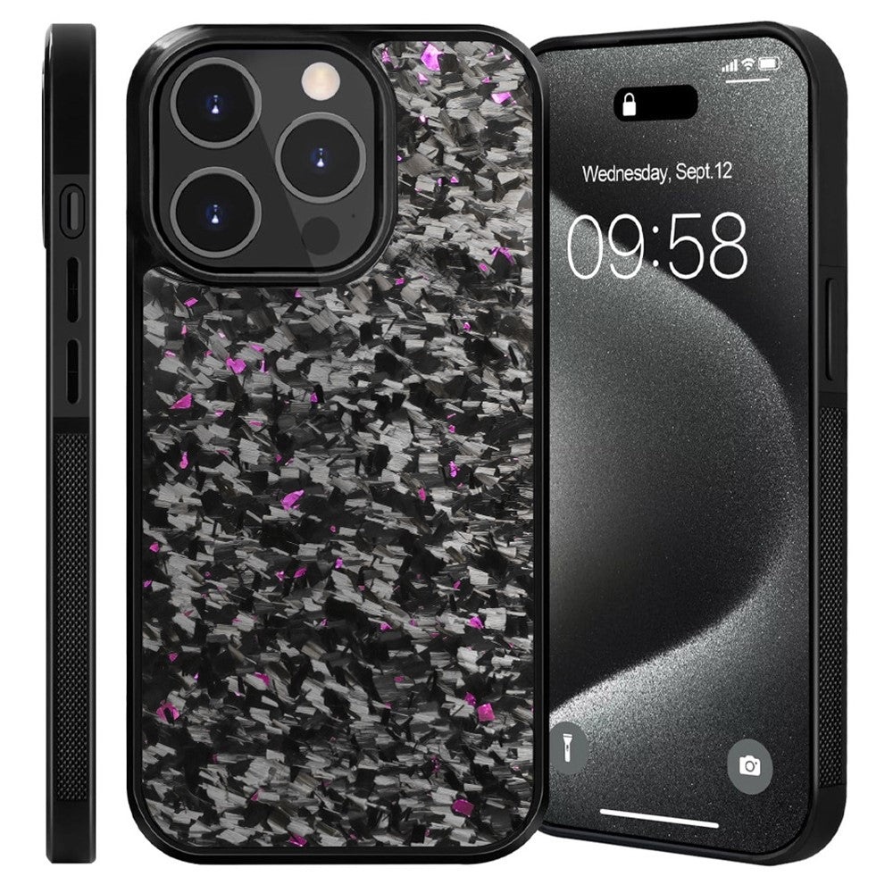 For iPhone 14 Pro Magnetic Case Forged Texture Aramid Fiber+TPU Anti-Slip Phone Cover
