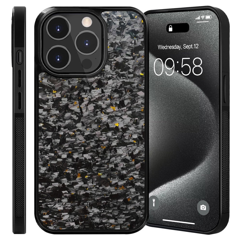 For iPhone 14 Pro Magnetic Case Forged Texture Aramid Fiber+TPU Anti-Slip Phone Cover