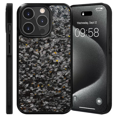 For iPhone 14 Pro Magnetic Case Forged Texture Aramid Fiber+TPU Anti-Slip Phone Cover