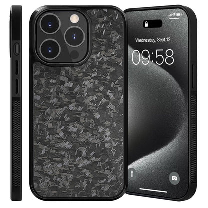 For iPhone 14 Pro Magnetic Case Forged Texture Aramid Fiber+TPU Anti-Slip Phone Cover