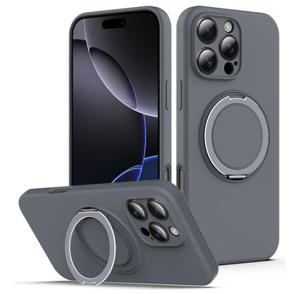 For iPhone 14 Pro Case Compatible with MagSafe Rotating Metal Kickstand PC + Silicone Phone Cover