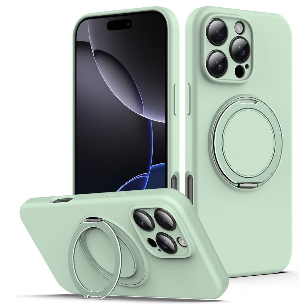 For iPhone 14 Pro Case Compatible with MagSafe Rotating Metal Kickstand PC + Silicone Phone Cover