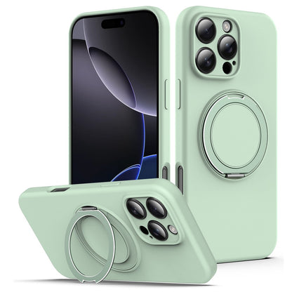 For iPhone 14 Pro Case Compatible with MagSafe Rotating Metal Kickstand PC + Silicone Phone Cover