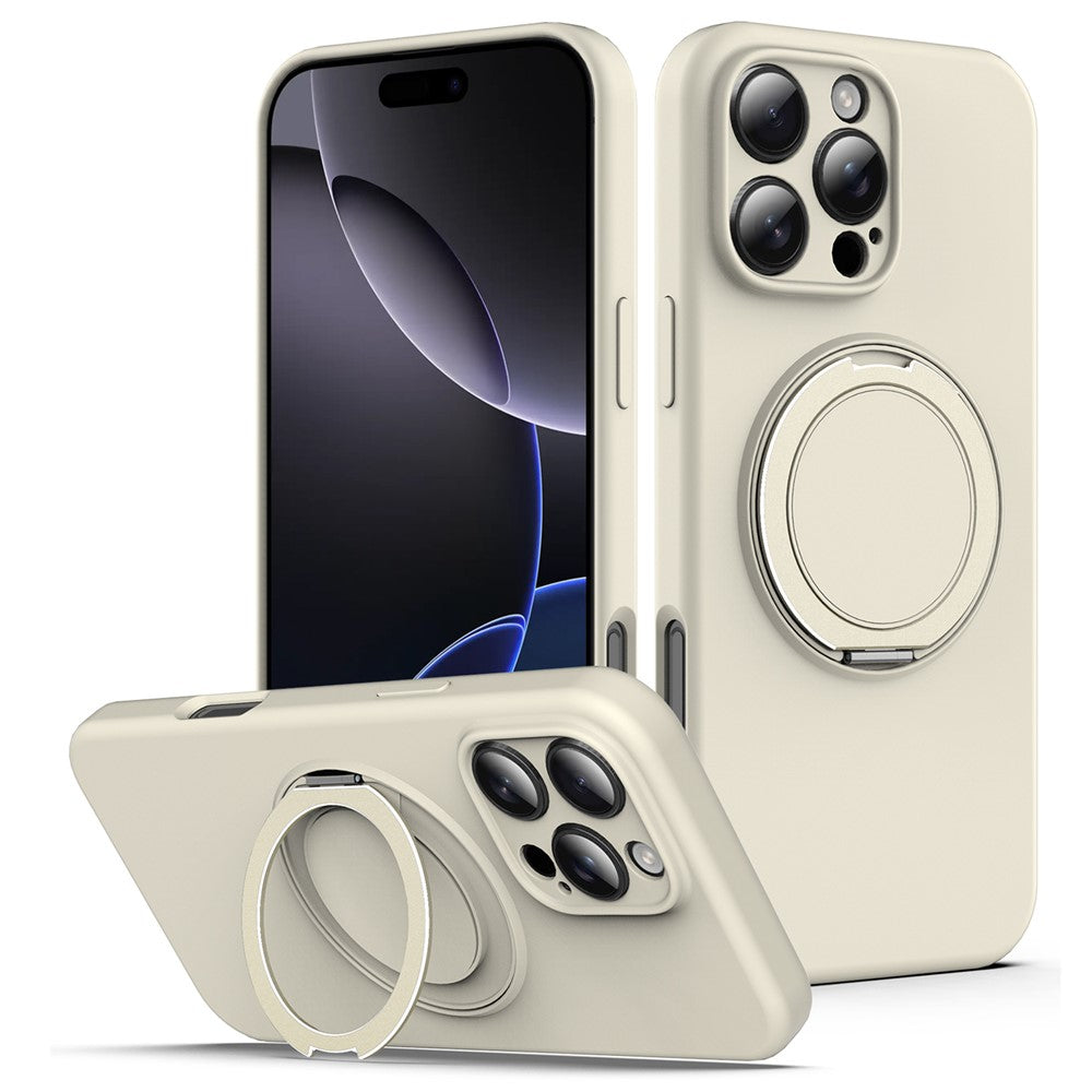 For iPhone 14 Pro Case Compatible with MagSafe Rotating Metal Kickstand PC + Silicone Phone Cover
