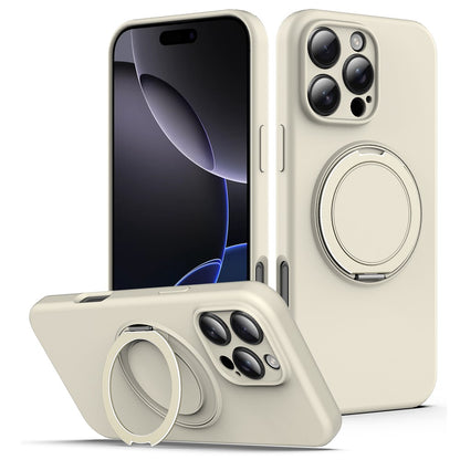 For iPhone 14 Pro Case Compatible with MagSafe Rotating Metal Kickstand PC + Silicone Phone Cover