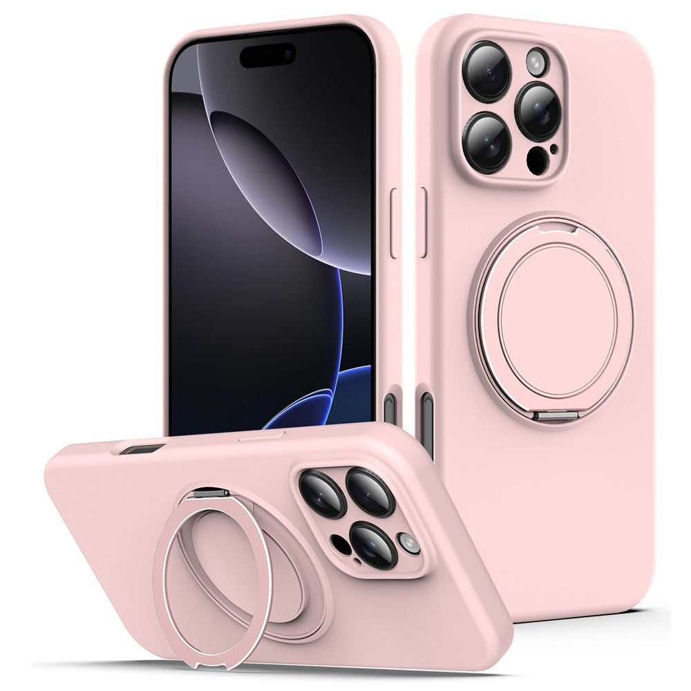 For iPhone 14 Pro Case Compatible with MagSafe Rotating Metal Kickstand PC + Silicone Phone Cover