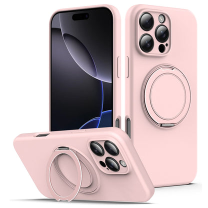 For iPhone 14 Pro Case Compatible with MagSafe Rotating Metal Kickstand PC + Silicone Phone Cover