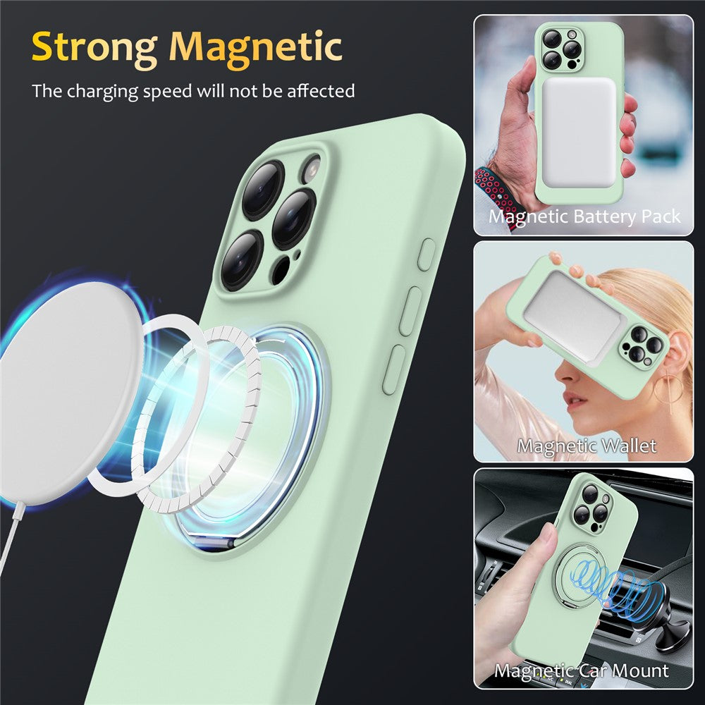 For iPhone 15 Pro Case Compatible with MagSafe Kickstand PC + Silicone Phone Cover