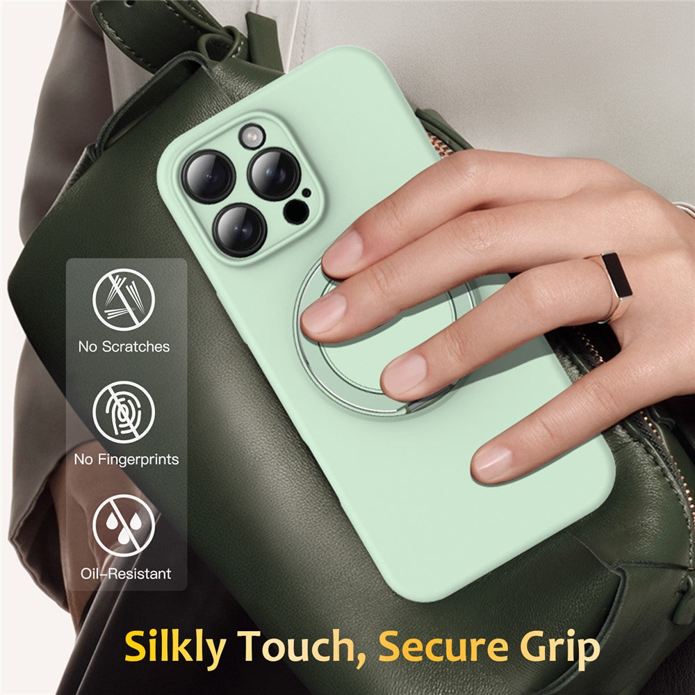 For iPhone 15 Pro Case Compatible with MagSafe Kickstand PC + Silicone Phone Cover