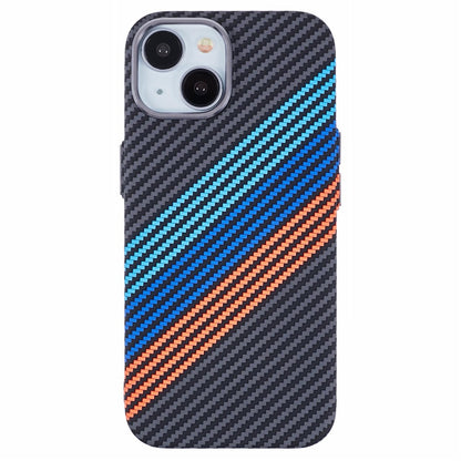 For iPhone 14 Case Compatible with MagSafe Carbon Fiber Texture Water-Transfer PC Phone Cover