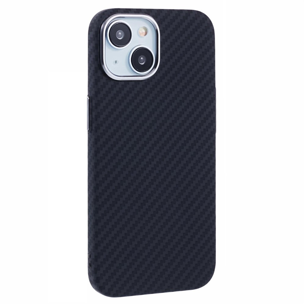 For iPhone 14 Case Compatible with MagSafe Carbon Fiber Texture Water-Transfer PC Phone Cover