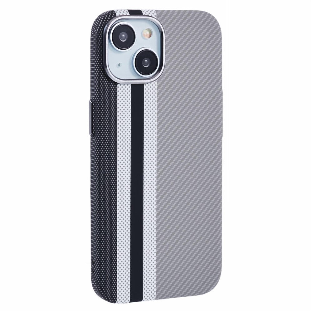 For iPhone 14 Case Compatible with MagSafe Carbon Fiber Texture Water-Transfer PC Phone Cover