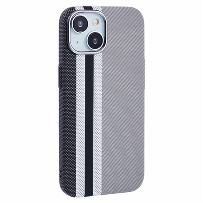 For iPhone 14 Case Compatible with MagSafe Carbon Fiber Texture Water-Transfer PC Phone Cover